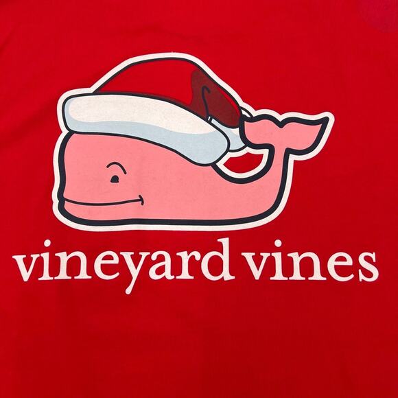 VINEYARD VINES SANTA WHALE POCKET TEE, SIZE SMALL - Picture 6 of 6